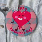 Gelukkig Valentijnsdag | Wimysisch hartkarakter Ronde Button 6,0 Cm (In situ)
