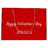 Gelukkig Valentijnsdag zwart en rood met hart Groot Cadeauzakje (Achterkant)