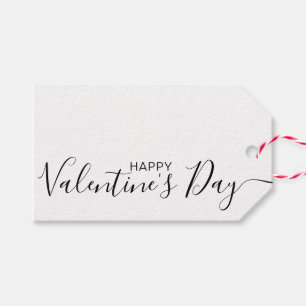 Gelukkig Valentijnsdag zwart wit modern Label Cadeaulabel