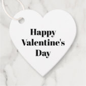 Gelukkig Valentijnsdag zwart wit rood schattig har Bedankjes Labels (Voorkant)