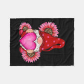 Gelukkig Valentijnsdaggnoom met luipaard zonnebloe Fleece Deken (Voorkant (Horizontaal))