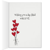 Gelukkig Valentijnsdagmeisje op de Rode Dress-kaar (Binnen (Rechts))