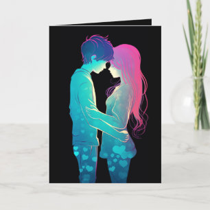 Gelukkig valentijnsdagpaar feestdagen kaart