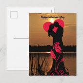 Gelukkig valentijnsdagpaar feestdagenkaart (Voorkant / Achterkant)