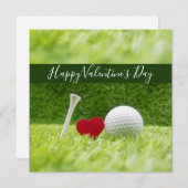 Gelukkig Valentijnse golfer met liefde en golfbal Feestdagenkaart (Voorkant / Achterkant)