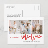 Gelukkig Valentijnse  met een rood fotocollage Feestdagenkaart (Voorkant / Achterkant)