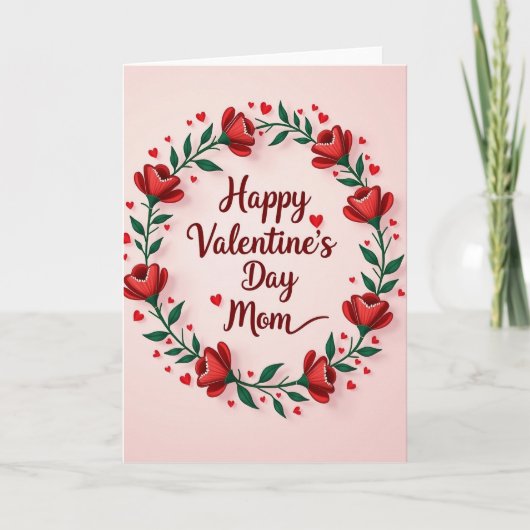 Gelukkig Valentijnsfeest Moeder Kaart (Voorkant)