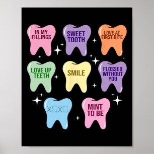 Gelukkig Valentijnshart Tanden Tandarts Tandhygiën Poster