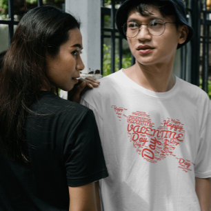 Gelukkig valentijnsrood hart t-shirt