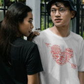 Gelukkig valentijnsrood hart t-shirt