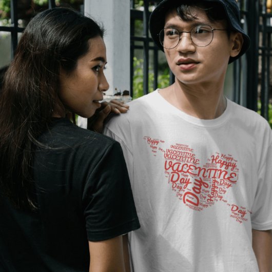 Gelukkig valentijnsrood hart t-shirt