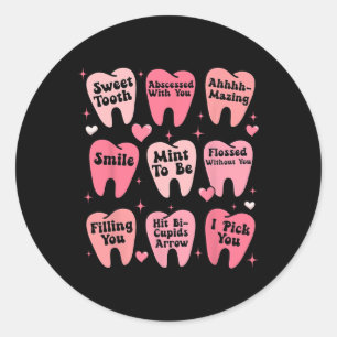 Gelukkig Valentijnstandarts Tandarts Tanden Tand G Ronde Sticker