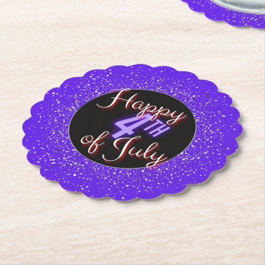 Gelukkig van 4 juli Briljant rood wit & blauw Kartonnen Onderzetters (Gekanteld)