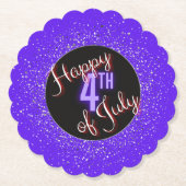 Gelukkig van 4 juli Briljant rood wit & blauw Kartonnen Onderzetters (Voorkant)