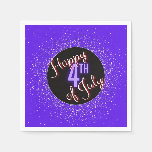 Gelukkig van 4 juli Briljant rood wit & blauw Servet (Voorkant)
