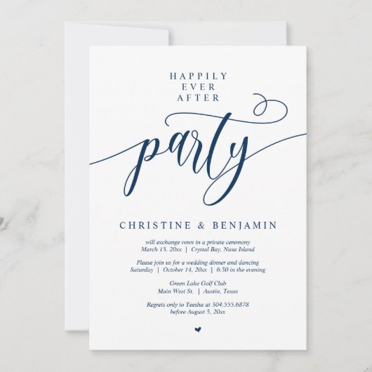 Gelukkig van Dan Af Aan Party, Modern Script Kaart (Voorkant)