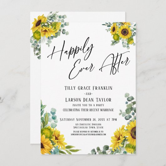 Gelukkig van Eens voor altijd Eucalyptus Zonnebloe Kaart (Voorkant / Achterkant)