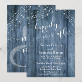 Gelukkig van harte met rustiek blauw hout en licht kaart