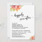 Gelukkig van harte script waterverf bloemen kaart (Voorkant)