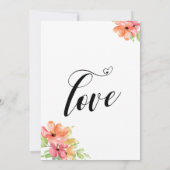 Gelukkig van harte script waterverf bloemen kaart (Achterkant)