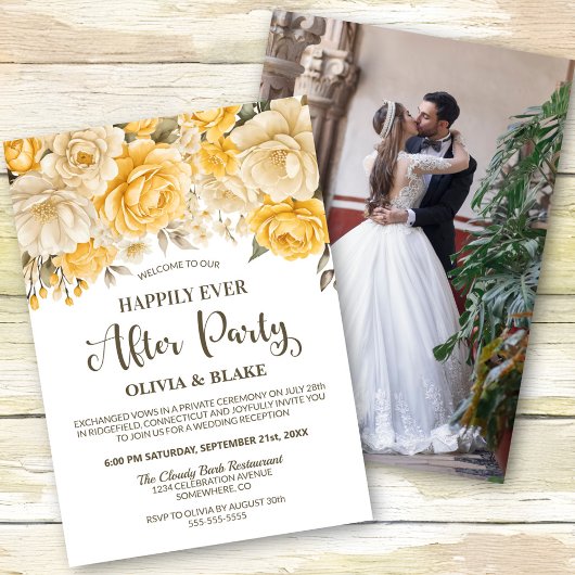 Gelukkig van nu af aan aan Gele Bloemen Ontvangst Kaart