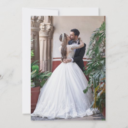 Gelukkig van nu af aan aan Gele Bloemen Ontvangst Kaart (Achterkant)