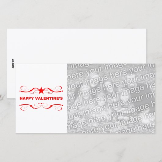 gelukkig van valentijnsdag feestdagenkaart (Voorkant / Achterkant)