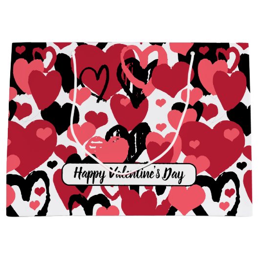 gelukkig van valentijnsdag groot cadeauzakje (Voorkant)