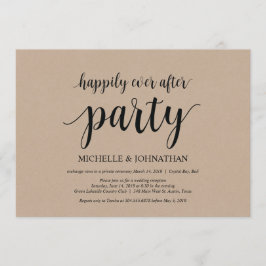 Gelukkig vanavond feest na de bruiloft, uitnodigin kaart