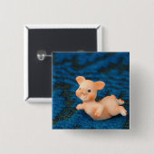 Gelukkig varken vierkante button 5,1 cm (Voorkant /achterkant)