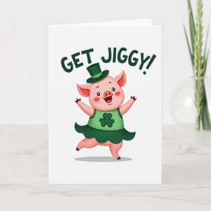 Gelukkig Varken Wordt Jiggy Ierse Kaart