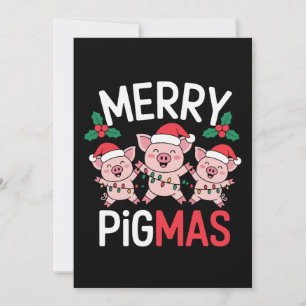 Gelukkig VarkensKerstmis Varken Kerstman Hoed Huls Kaart
