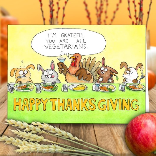 Gelukkig Vegetarisch Thanksgivingdag Kaart