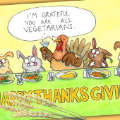 Gelukkig Vegetarisch Thanksgivingdag Kaart