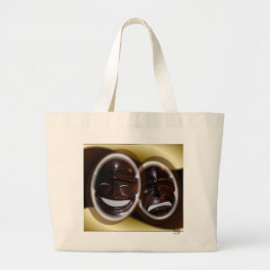 Gelukkig Verdrietig Theatrale Gezichtsmaskers Tote Grote Tote Bag