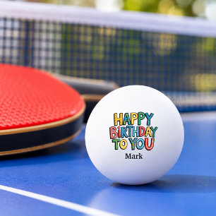 Gelukkig Verjaardag aan Jou met Naam Pingpongbal