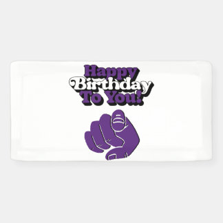Gelukkig Verjaardag Aan Jou Paarse 2x1 Vinyl Banne Spandoek