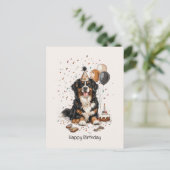 Gelukkig Verjaardag Berner Sennenhond Briefkaart (Staand voorkant)