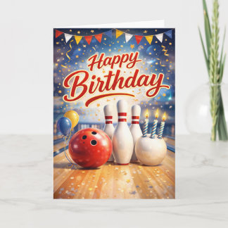 Gelukkig Verjaardag - bowler Kaart