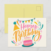Gelukkig Verjaardag Briefkaart (Voorkant / Achterkant)