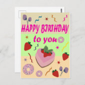 Gelukkig Verjaardag Briefkaart (Voorkant / Achterkant)