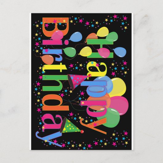 Gelukkig Verjaardag  Briefkaart (Voorkant)