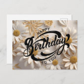 Gelukkig Verjaardag Briefkaart (Voorkant / Achterkant)