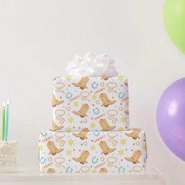 Gelukkig Verjaardag Cowboy Cadeaupapier
