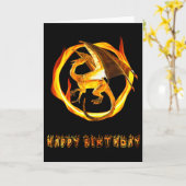 Gelukkig Verjaardag Drakenvuur Kaart (Gele Bloem)