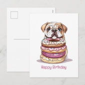 Gelukkig Verjaardag Engelse Bulldogs Feestdagenkaart (Voorkant / Achterkant)