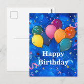 "Gelukkig Verjaardag," Feest, Briefkaart (Voorkant / Achterkant)