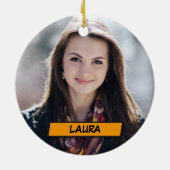 GELUKKIG VERJAARDAG Foto Leuk Retro Comic Book Keramisch Ornament (Achterkant)