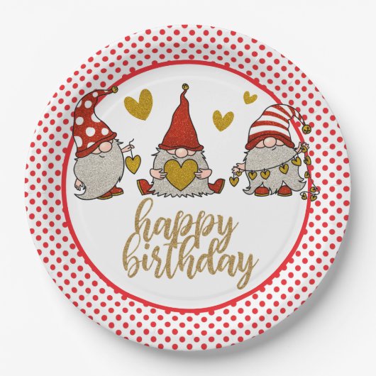 Gelukkig Verjaardag Gomes Papieren Bord (Voorkant)