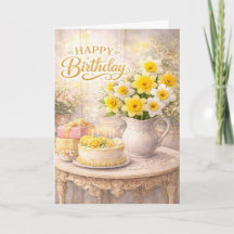Gelukkig Verjaardag Gouden Narcissen